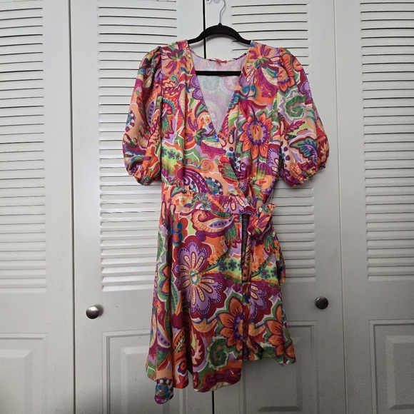 Flying Tomato Wrap Mini Dress Size M - Picture 2 of 10